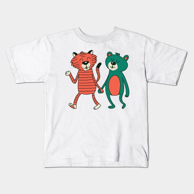 Cute Animal Friendship Kids T-Shirt by Urban_Vintage